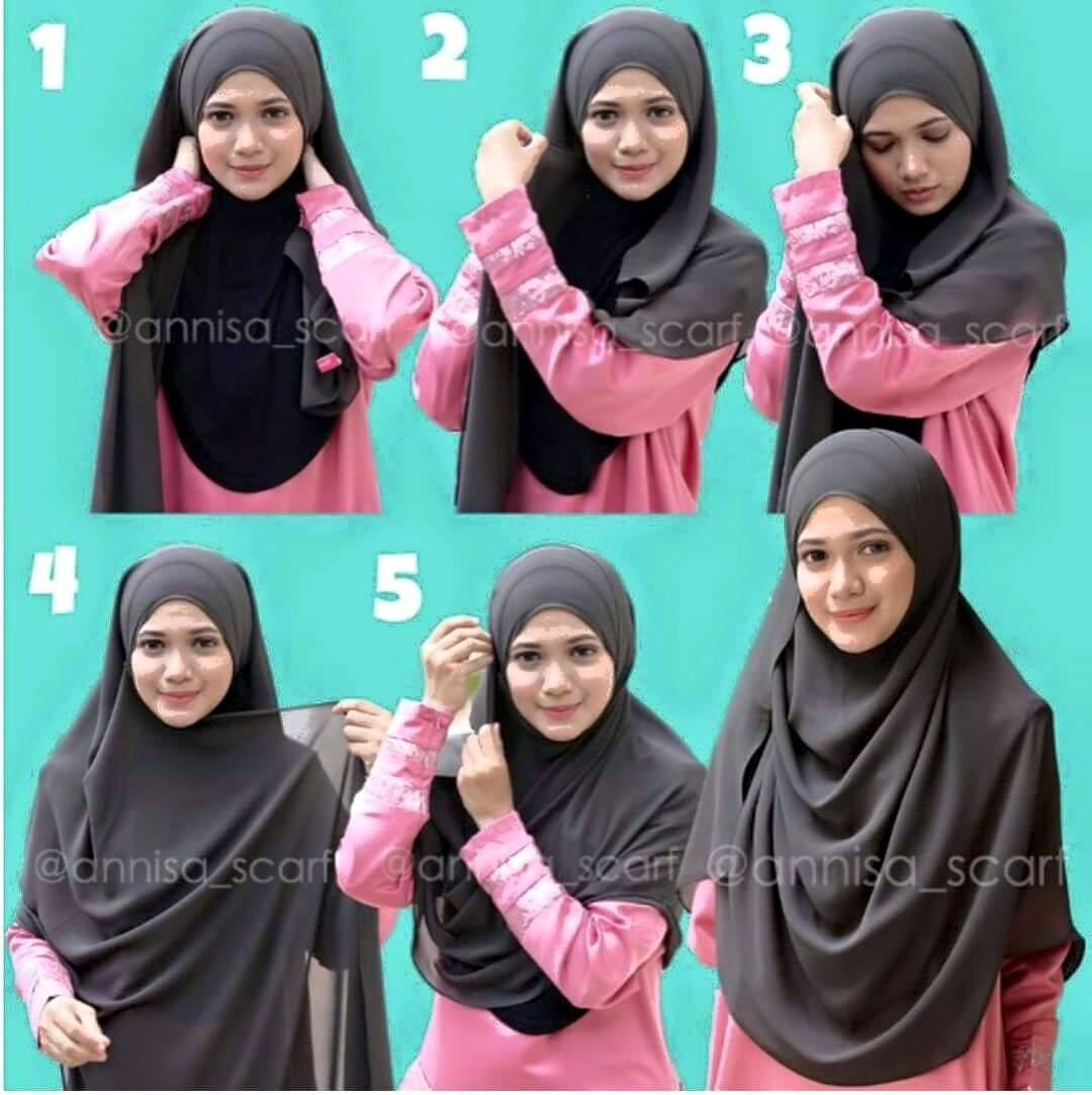 87 Gambar Terbaru Tutorial Hijab Pashmina Bahan Denim Untuk Wajah