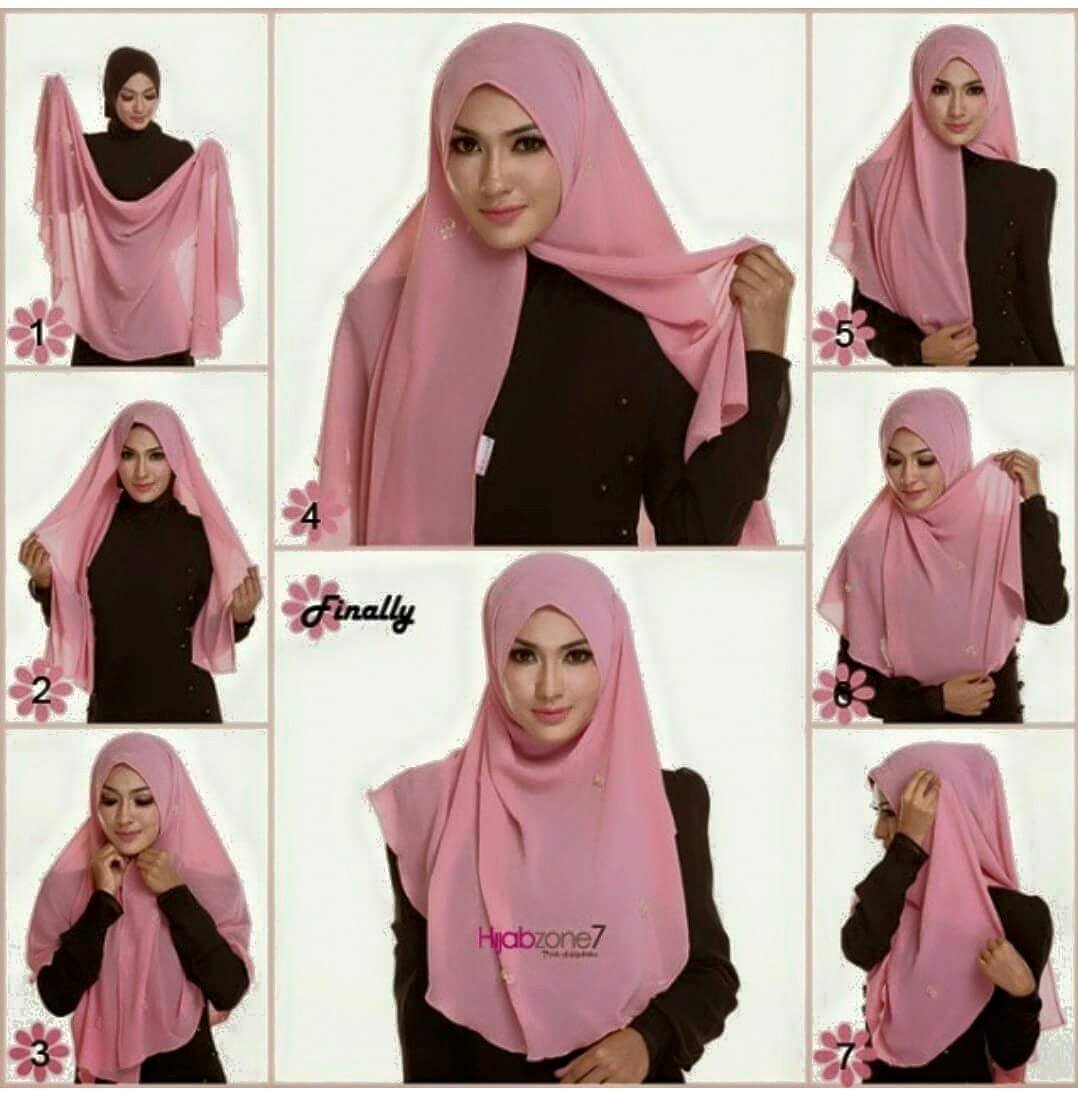 86 Gambar Lengkap Tutorial Hijab Pashmina Rawis Katun Untuk